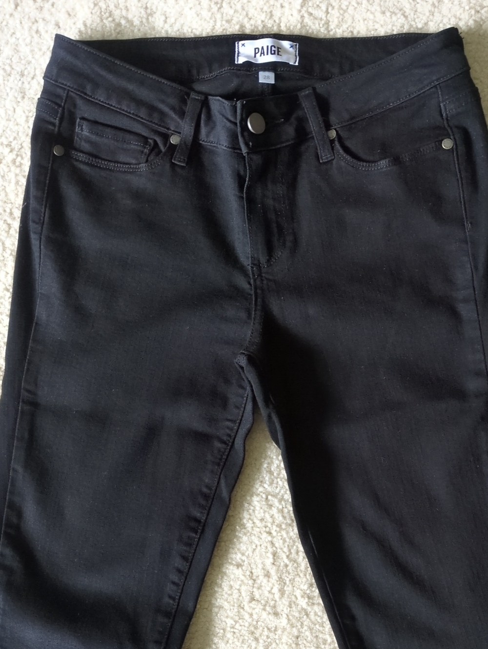 PAIGE Black Skinny Jeans - Sleek Low-Rise Fit
